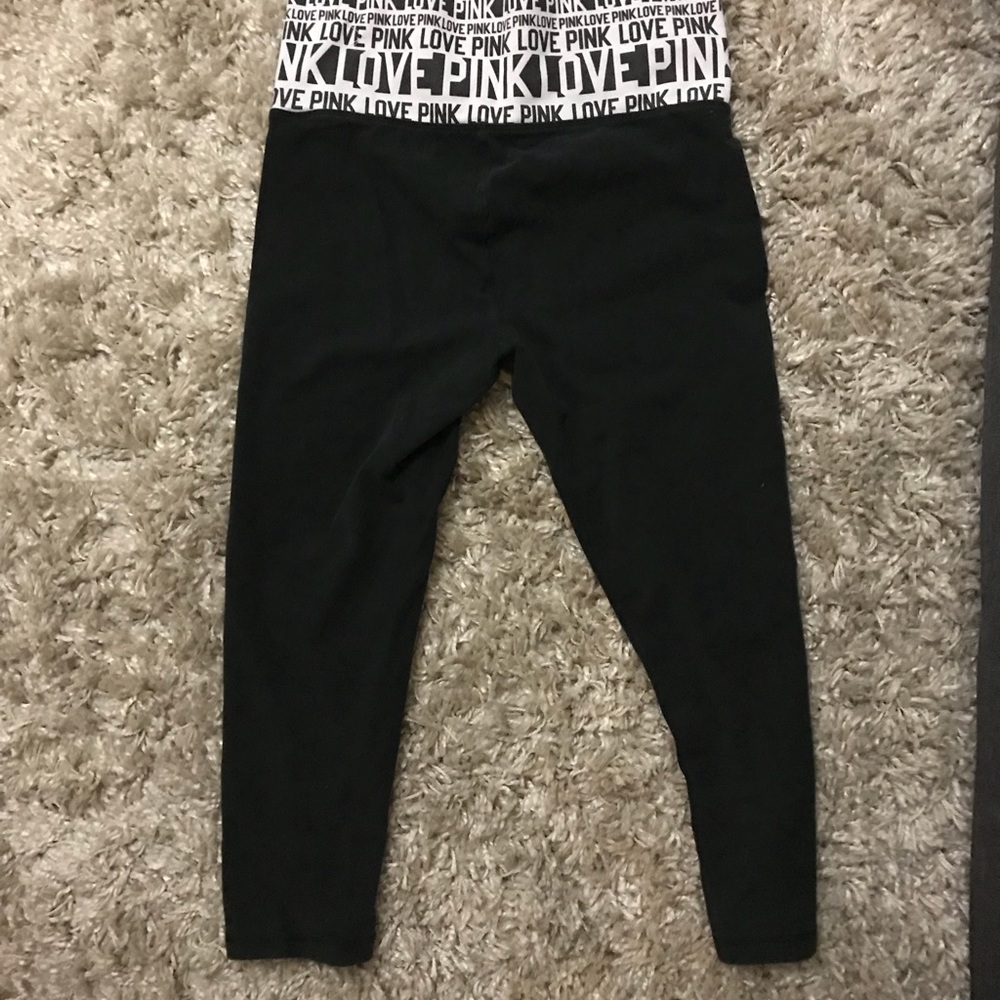 Pink black yoga pants size S